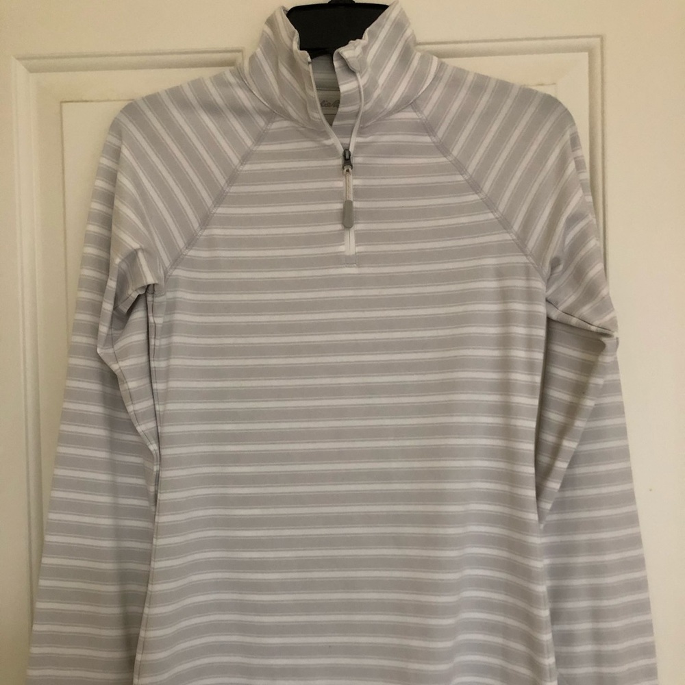 Eddie Bauer striped quarter zip sweatshirt